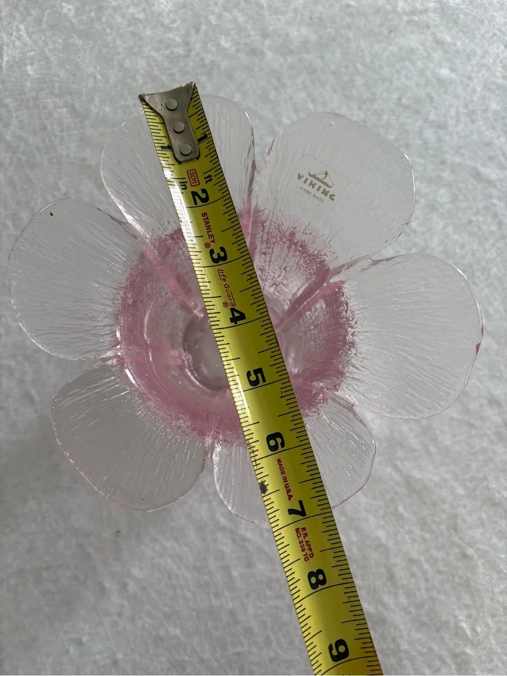 Vintage Viking Pink Glass Flower Bowl - Decorative Home Accent